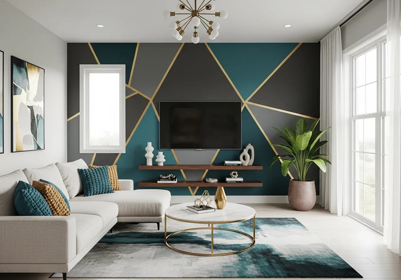 Elegant living room wall painting ideas with soft tones